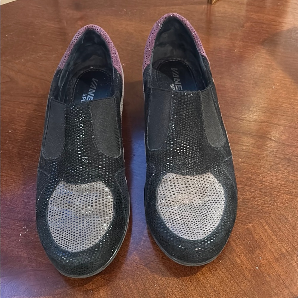 Vaneli Sport Attie Black, Grey and Purple Casual Leather and Suede Shoe